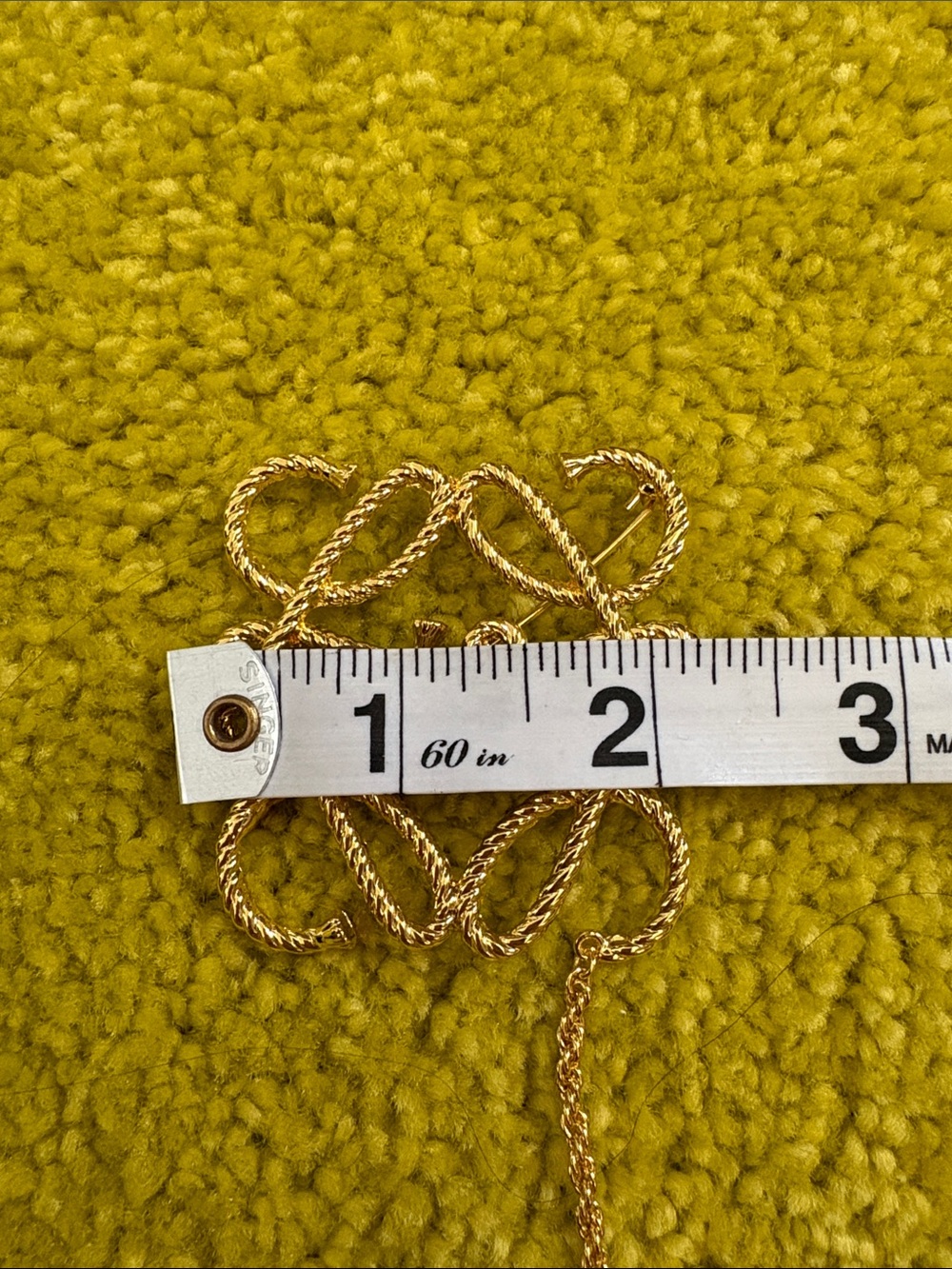 Loewe Gold-Tone Rope Monogram Brooch - Picture 2 of 6